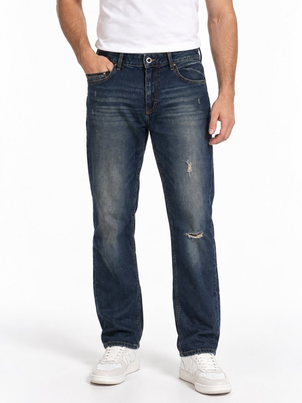 Calvin Klein Jeans Men’s Skinny Distressed Blue Denim Jeans 36x32